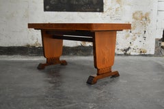 Swedish Art Deco Intarsia Inlay Bibliotek Table with Leaf