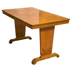 Swedish Art Deco Intarsia Inlay Dining Table or Writing Desk