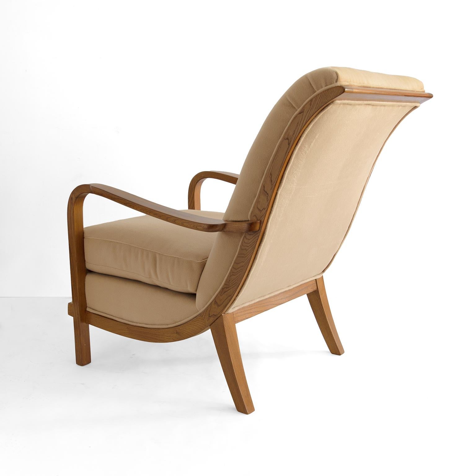 Scandinavian Swedish Art Deco lounge chair by Wilhelm Knoll, Malmo 1933 For Sale