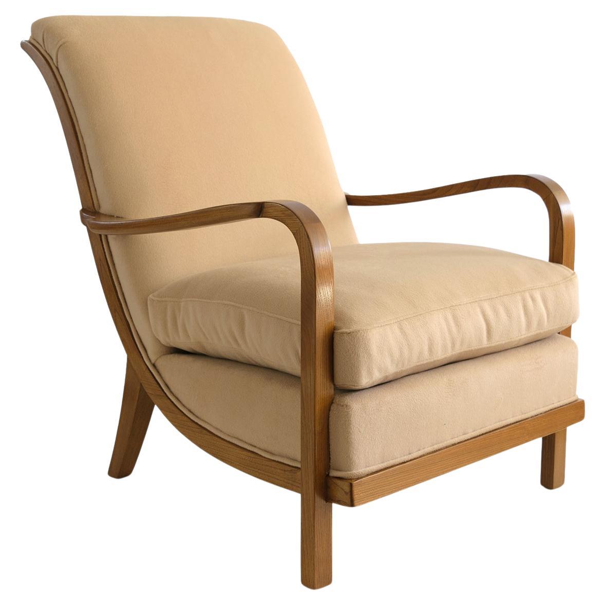 Swedish Art Deco lounge chair by Wilhelm Knoll, Malmo 1933 For Sale