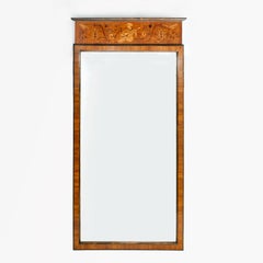 Miroir en marqueterie Art déco suédois par Birger Ekman pour Mjolby Intarsia