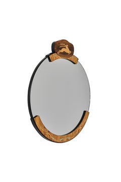 Espejo Art Deco sueco de Birger Ekman para Mjölby Intarsia, años 30