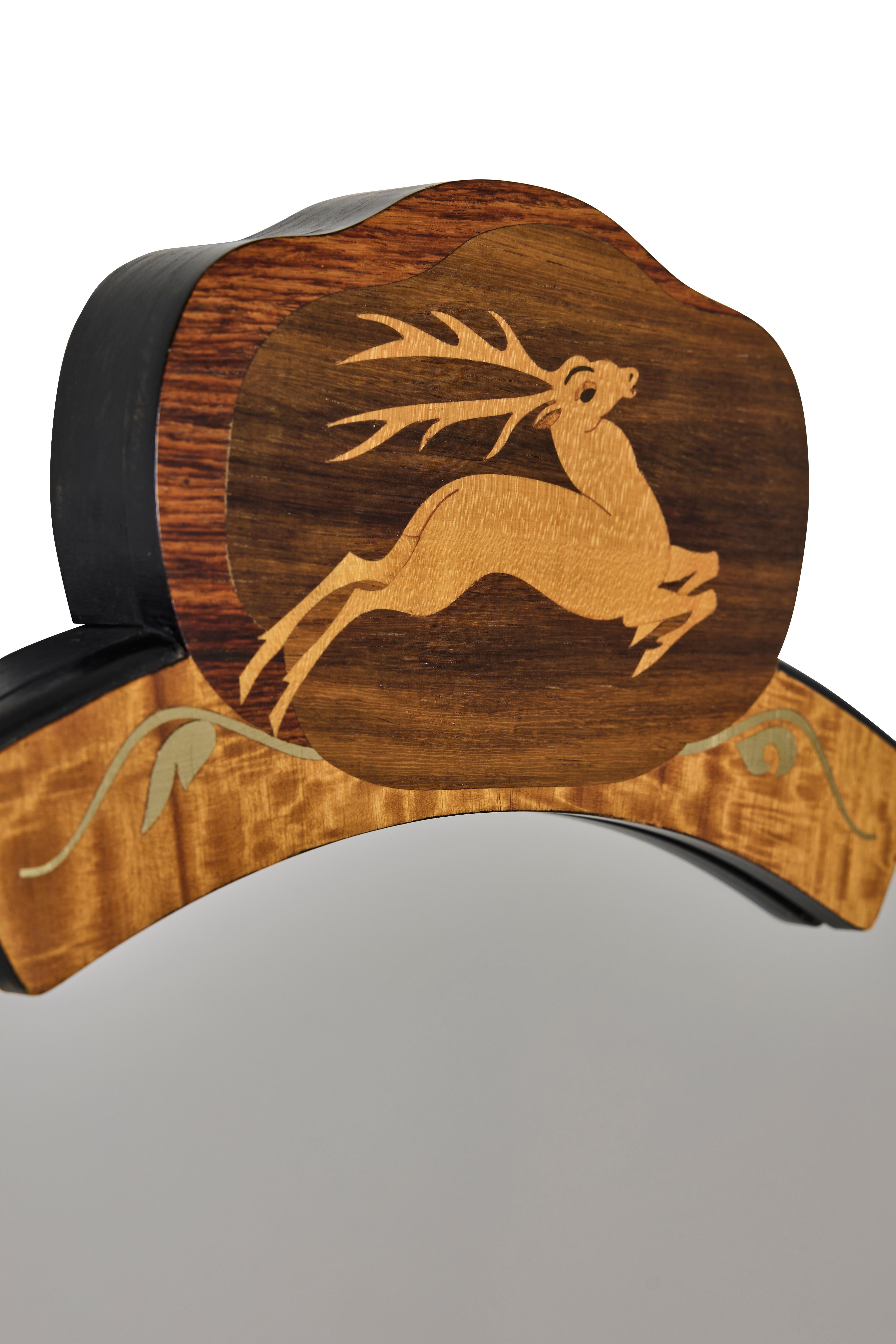 Art déco Miroir suédois Art Deco par Birger Ekman pour Mjölby Intarsia, années 1930 en vente