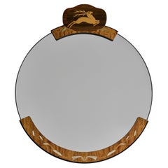 Swedish Art Deco Mirror by Birger Ekman for Mjölby Intarsia, 1930s