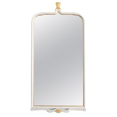 Swedish Grace Swedish Art Deco Mirror with Gold Crown details 