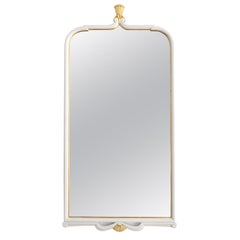 Swedish Grace Swedish Art Deco Mirror with Gold Crown details