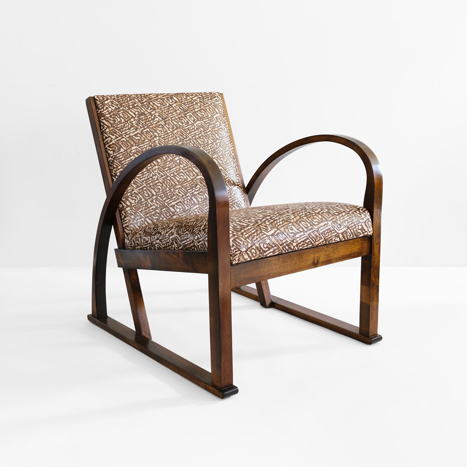 Leather Swedish Art Deco, Modernist Armchair, Axel Larsson SFM Bodafors, 1930 For Sale