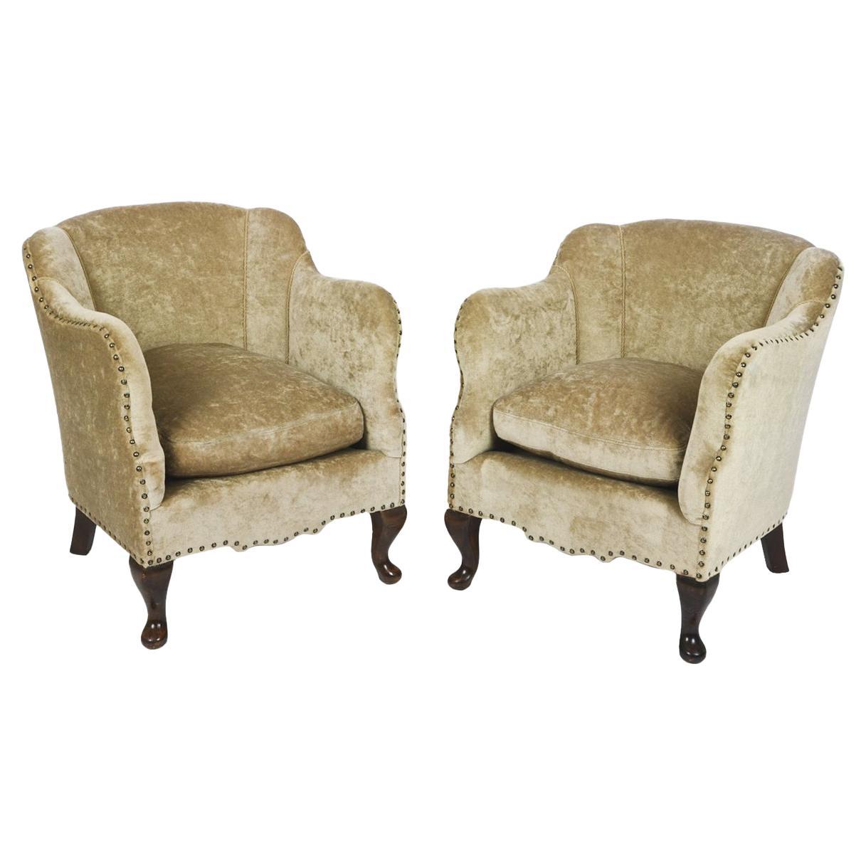 Schwedische Art Deco Mohair Club Chairs - Ein Paar
