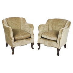 Swedish Art Deco Mohair Club Chairs - A Pair