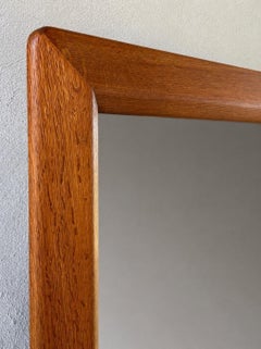 Swedish Art Deco Oak Mirror, Exceptional Quarter-Sawn Oak Grain, Sweden, 1930s