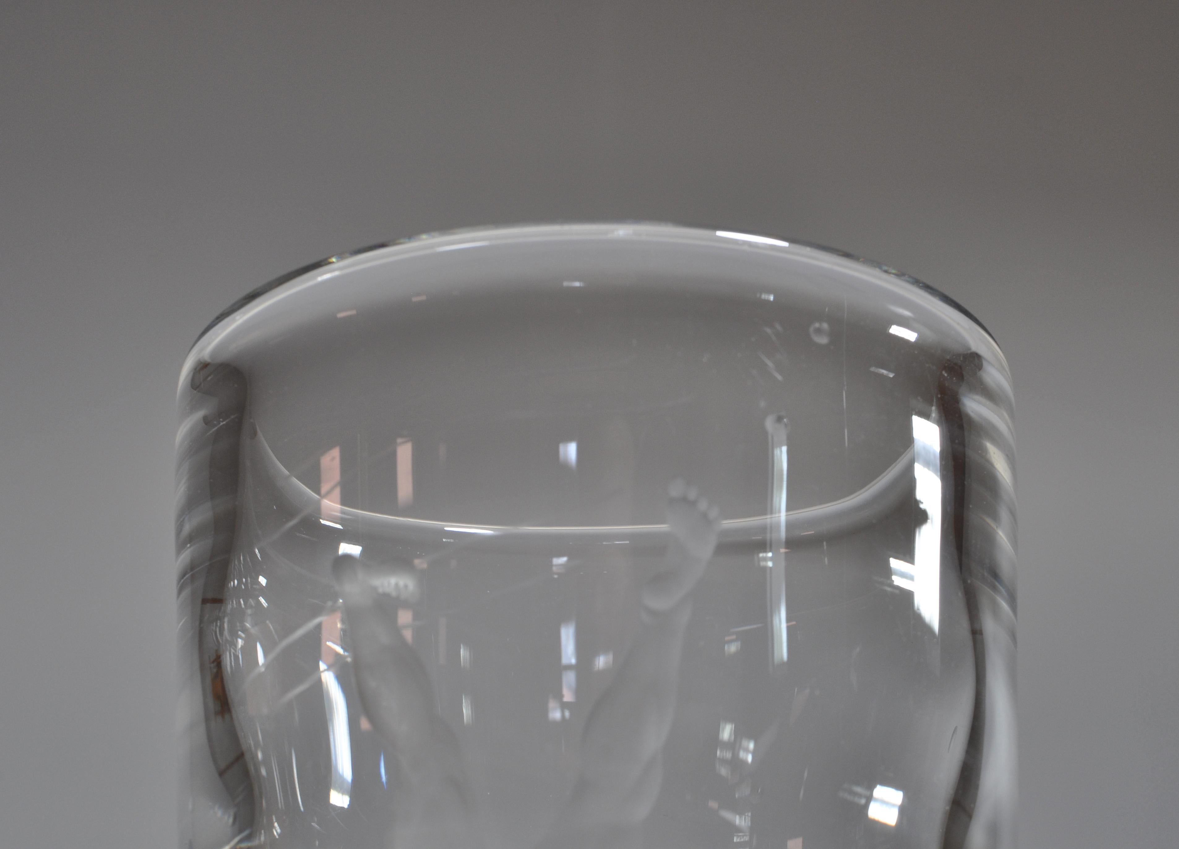 Blown Glass Swedish Art Deco Orrefors Glass Vase by Vicke Lindstrand 