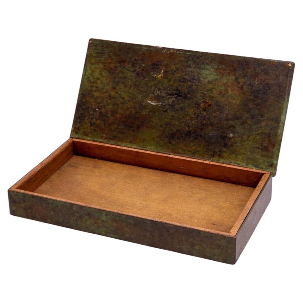 Swedish Art Deco Patinated Bronze Box, Attributed to GAB, Sweden, circa 1935