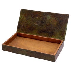 Swedish Art Deco Patinated Bronze Box, Attributed to GAB, Sweden, circa 1935