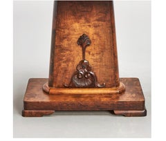 Swedish Art Deco Pedestal Table Golden Birch Tiger Stripe 1920 A