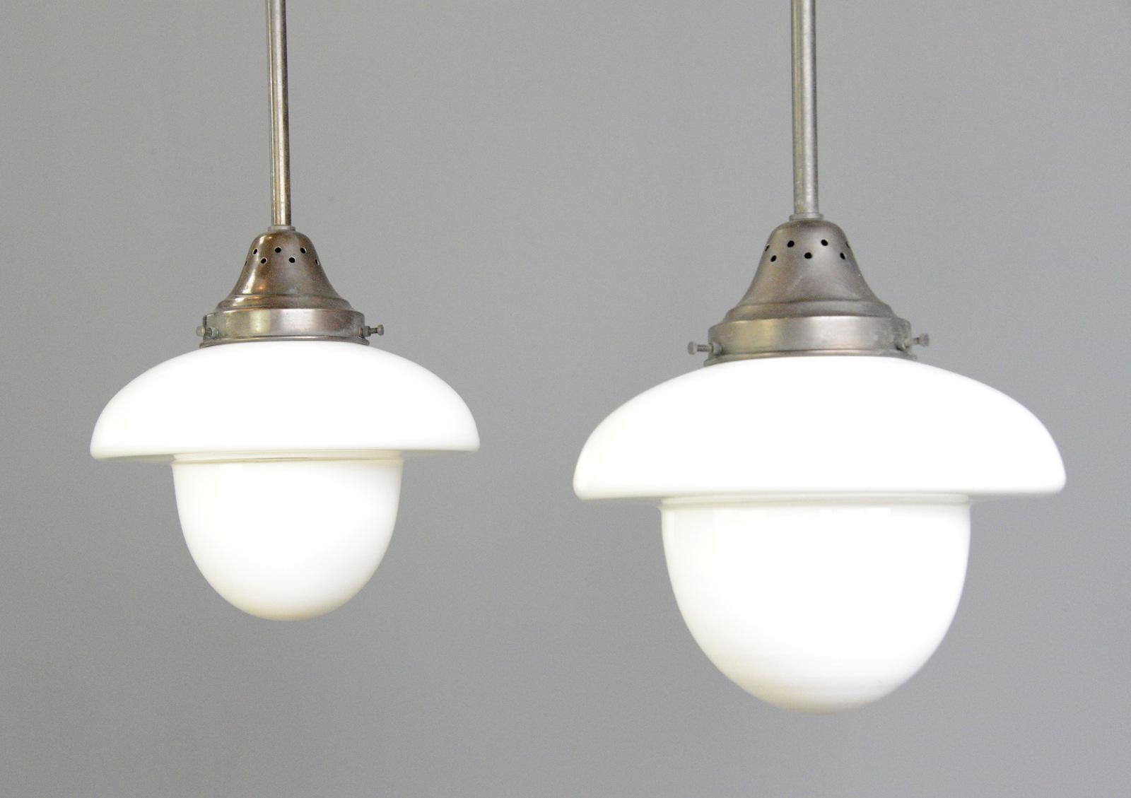 Swedish Art Deco Pendant Lights by ASEA, circa 1920s In Good Condition In Gloucester, GB