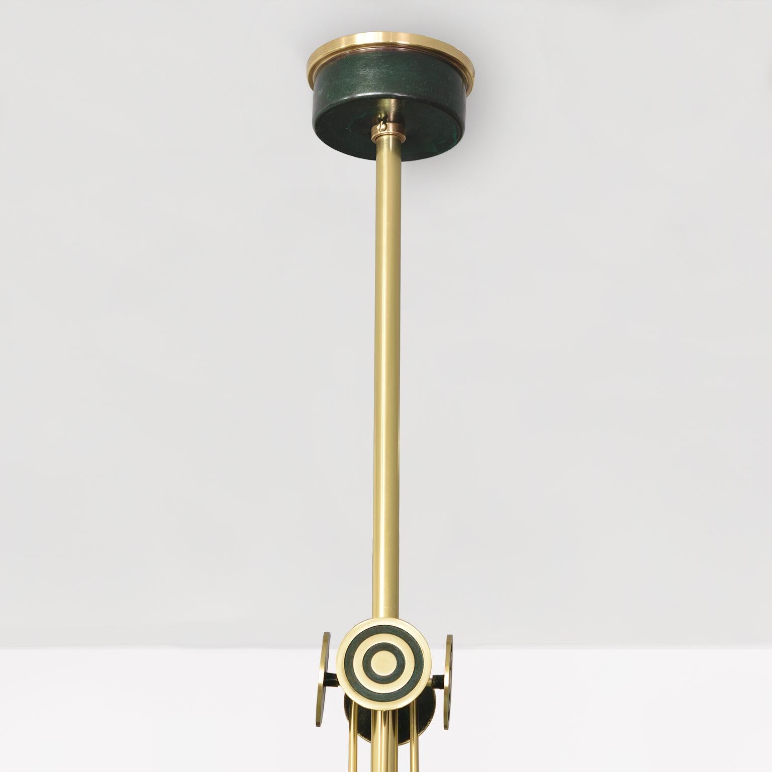 Swedish Art Deco Pendant of Patinated and Polished Brass from Bohlmarks 3
