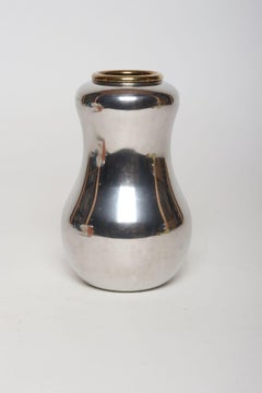 Swedish Art Deco Pewter and Brass Pear Vase by Björn Trägårdh for Svenskt Tenn