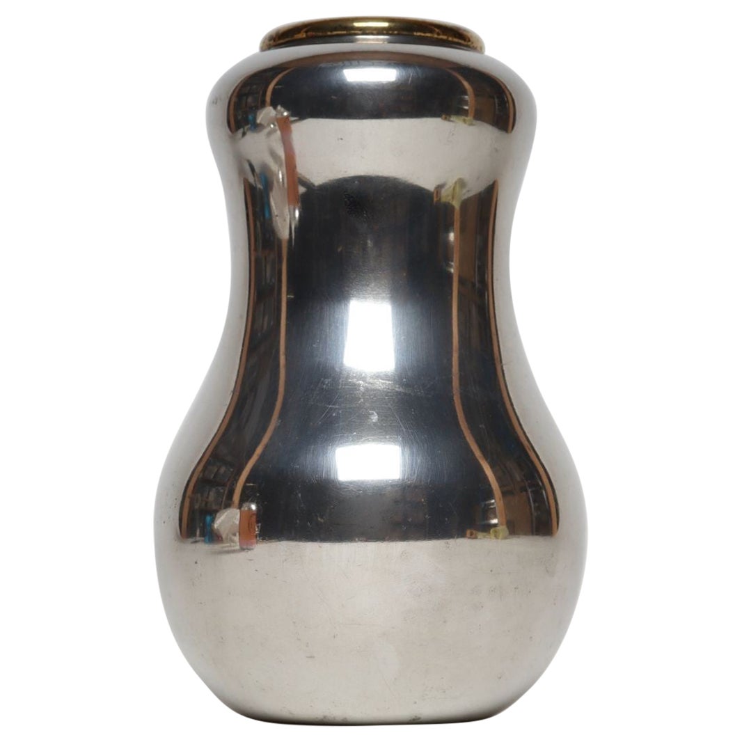 Swedish Art Deco Pewter and Brass Pear Vase by Björn Trägårdh for Svenskt Tenn For Sale