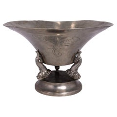 Ciotola svedese in peltro Art Deco di GAB, 1931 - Forma scultorea con patina