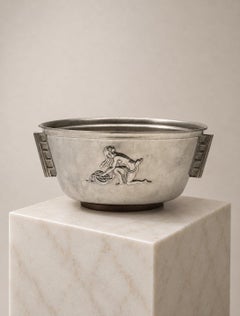 Swedish Art Deco Pewter Bowl by Nordiska Juvelaktiebolaget, 1937