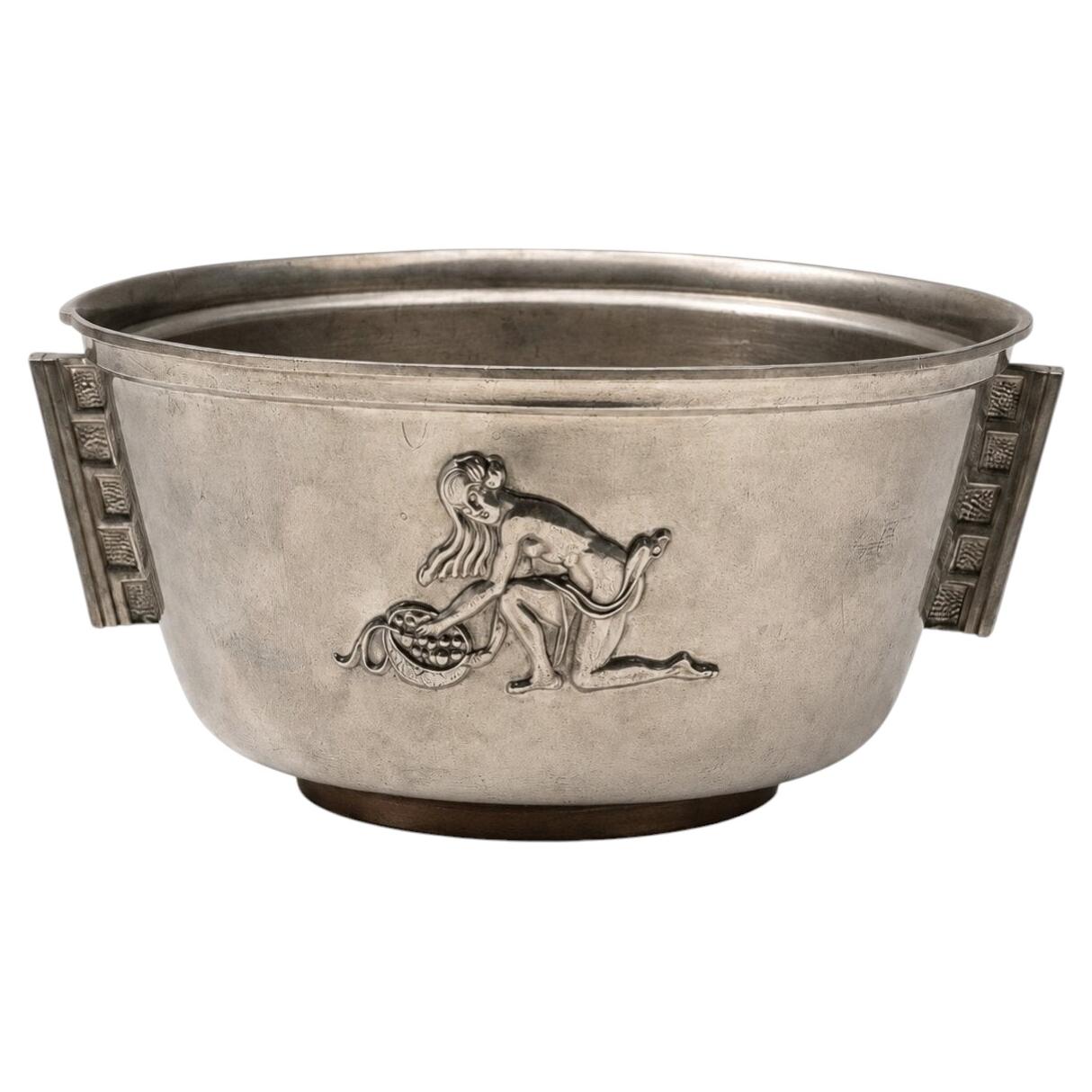 Swedish Art Deco Pewter Bowl by Nordiska Juvelaktiebolaget, 1937