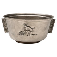 Swedish Art Deco Pewter Bowl by Nordiska Juvelaktiebolaget, 1937