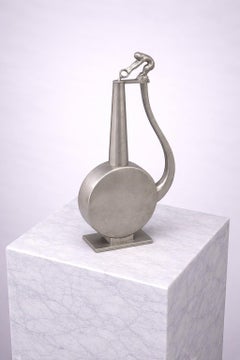 Vase figuratif suédois en étain Art déco par GAB, daté de 1937