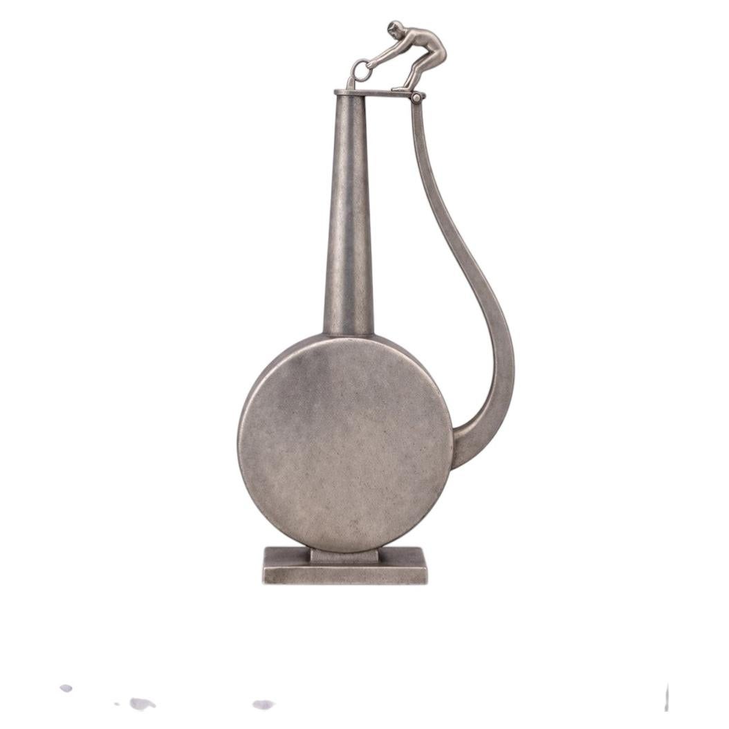 Swedish Art Deco Pewter Figural Vessel by GAB, Dated 1937 For Sale