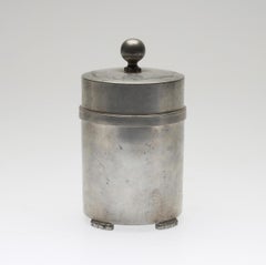 Scatola con coperchio in peltro svedese Art Déco, anni '30