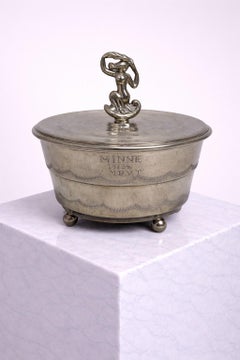 Swedish Art Deco Pewter Lidded Box Designed by Sylvia Stave for CG Hallberg 1920