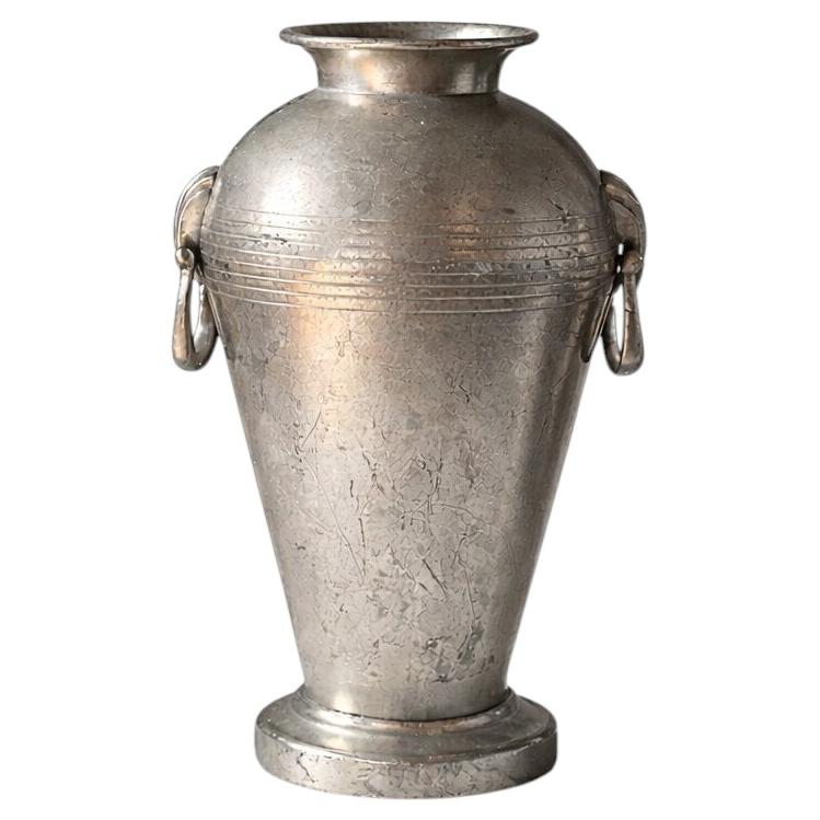 Vaso in peltro Art Déco svedese di GAB, 1938