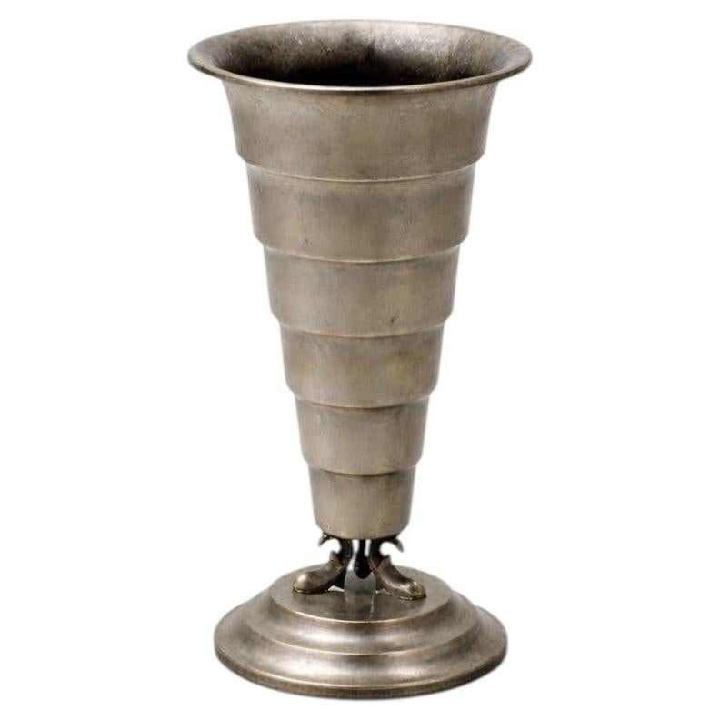 Swedish Art Deco Pewter Vase by Svenskt Tenn, 1935