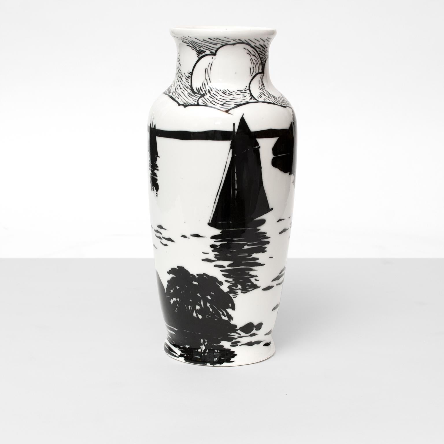 20th Century Swedish Art Deco Porcelain Vase by Algot Eriksson, for ALP, Lidkoping For Sale