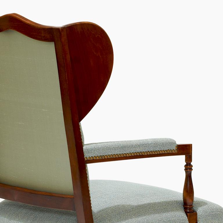 Swedish Art Deco Reinterpretations of Traditional Winged Back Chairs in Birch For Sale 1