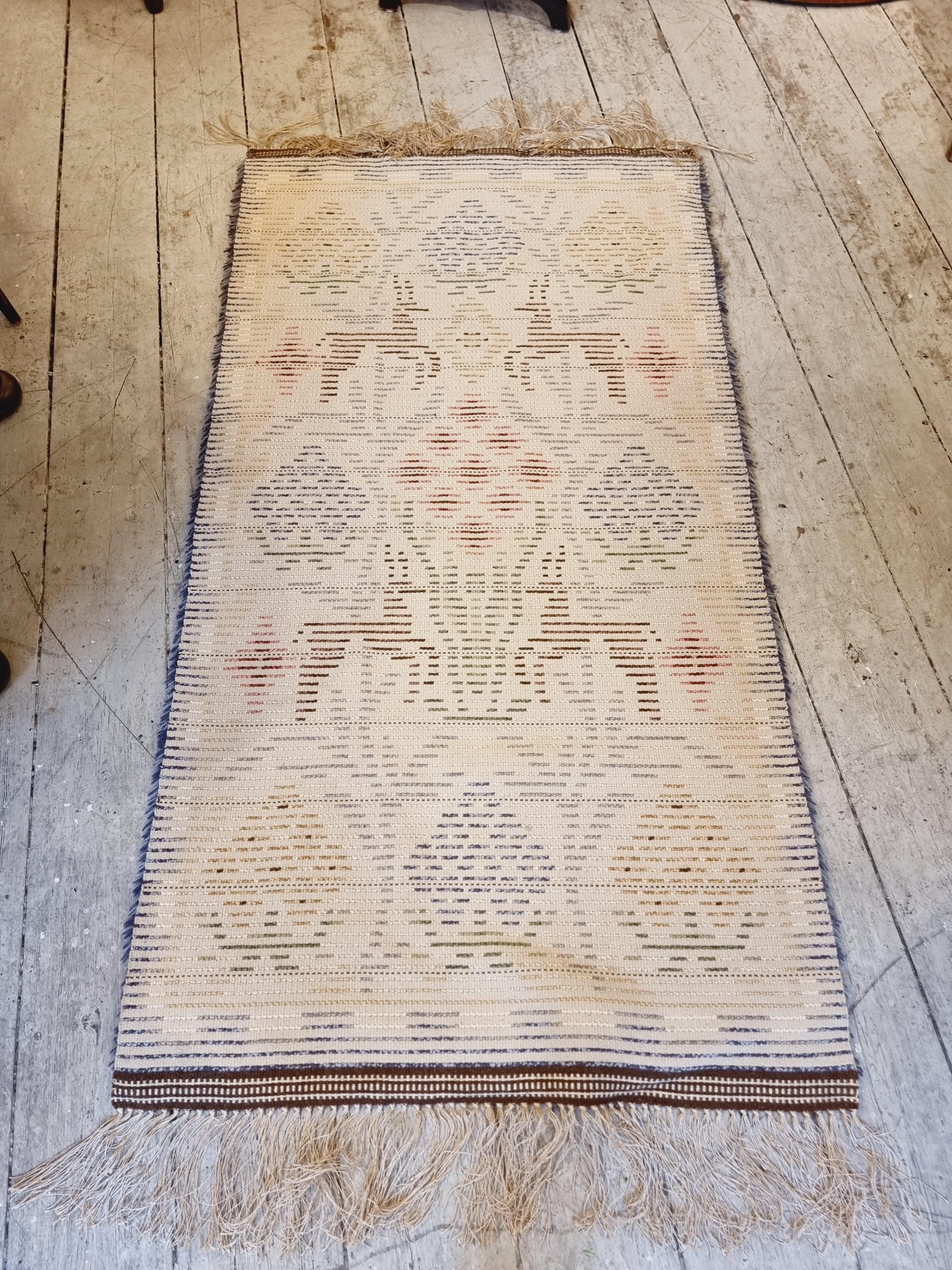 Wool Swedish Art Deco rya/ shag rug, 1940s. 