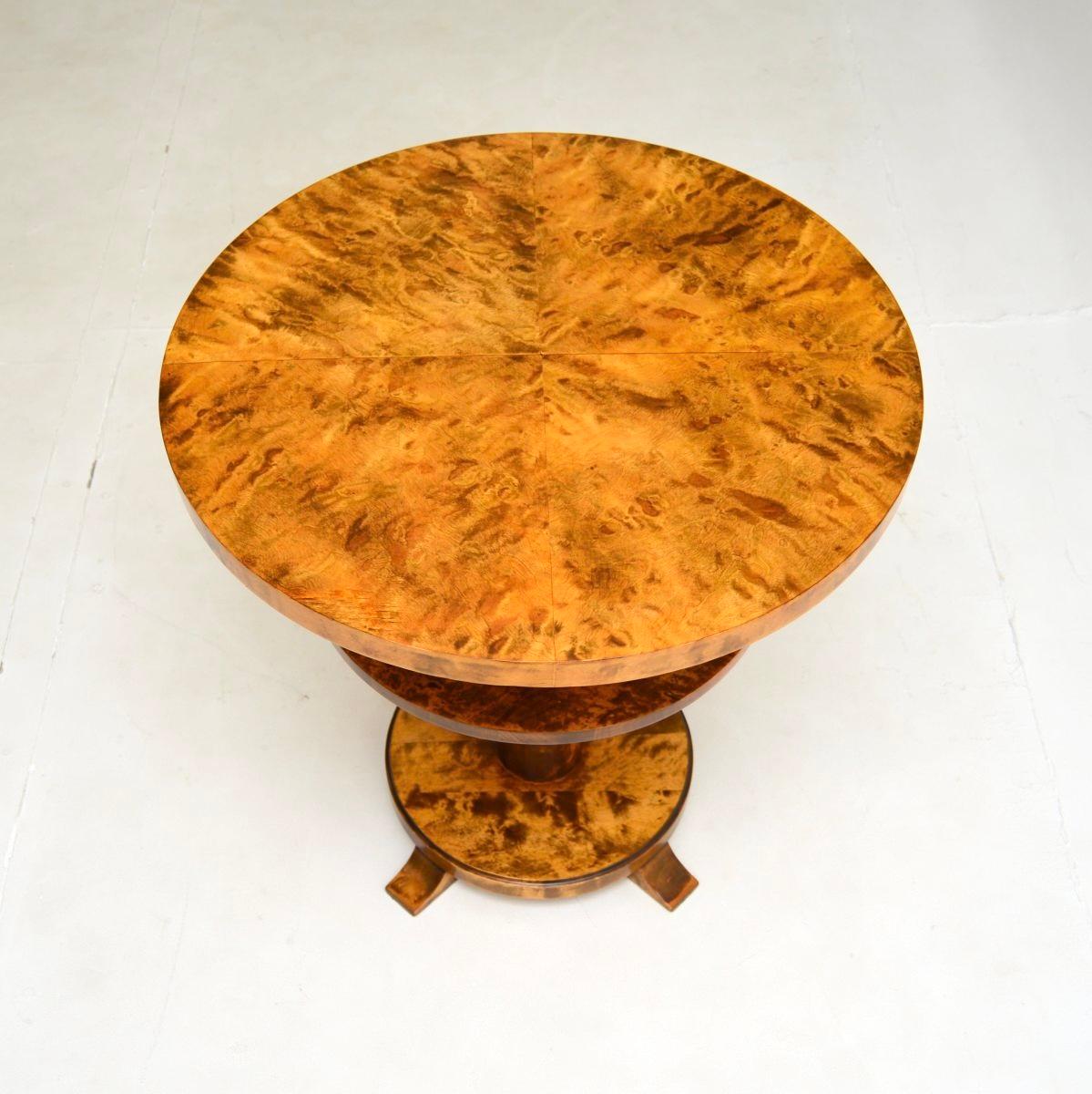 Swedish Art Deco Satin Birch Occasional Table In Good Condition For Sale In London, GB