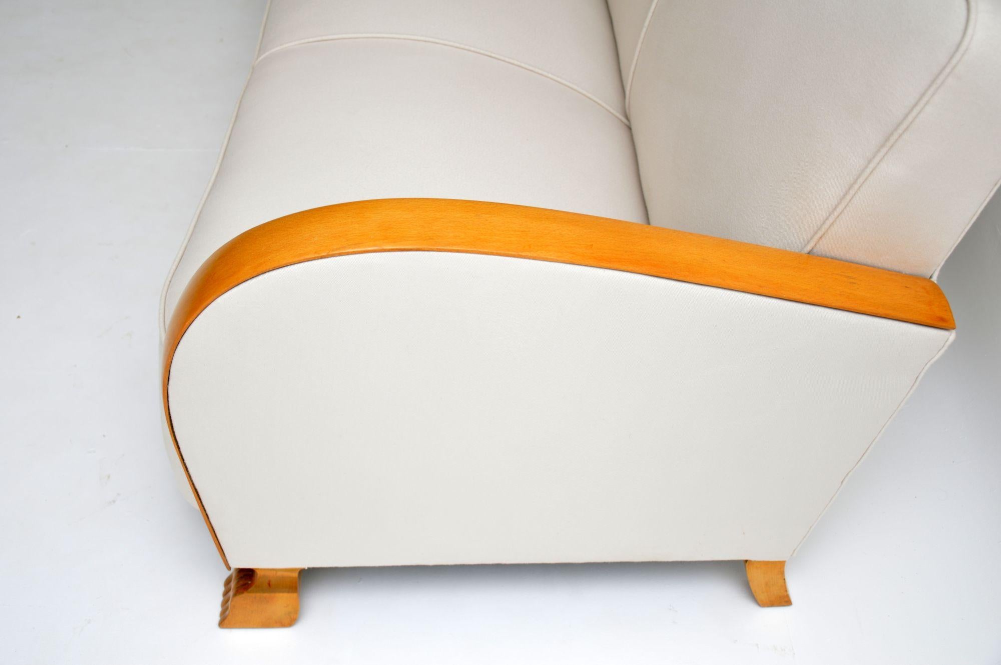 Swedish Art Deco Satin Birch Sofa 1