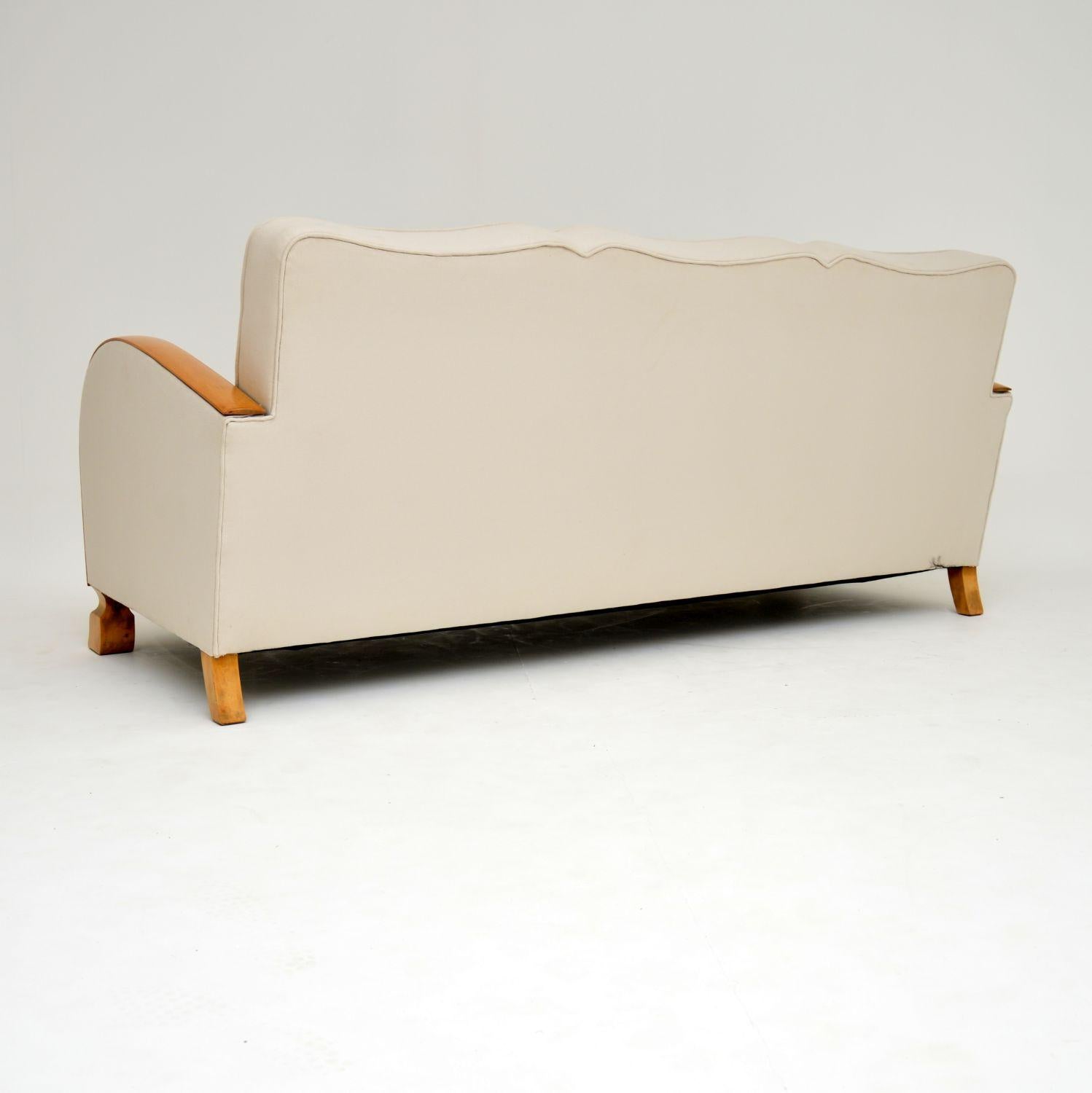 Swedish Art Deco Satin Birch Sofa 4