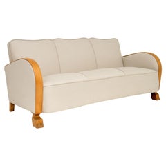 Swedish Art Deco Satin Birch Sofa