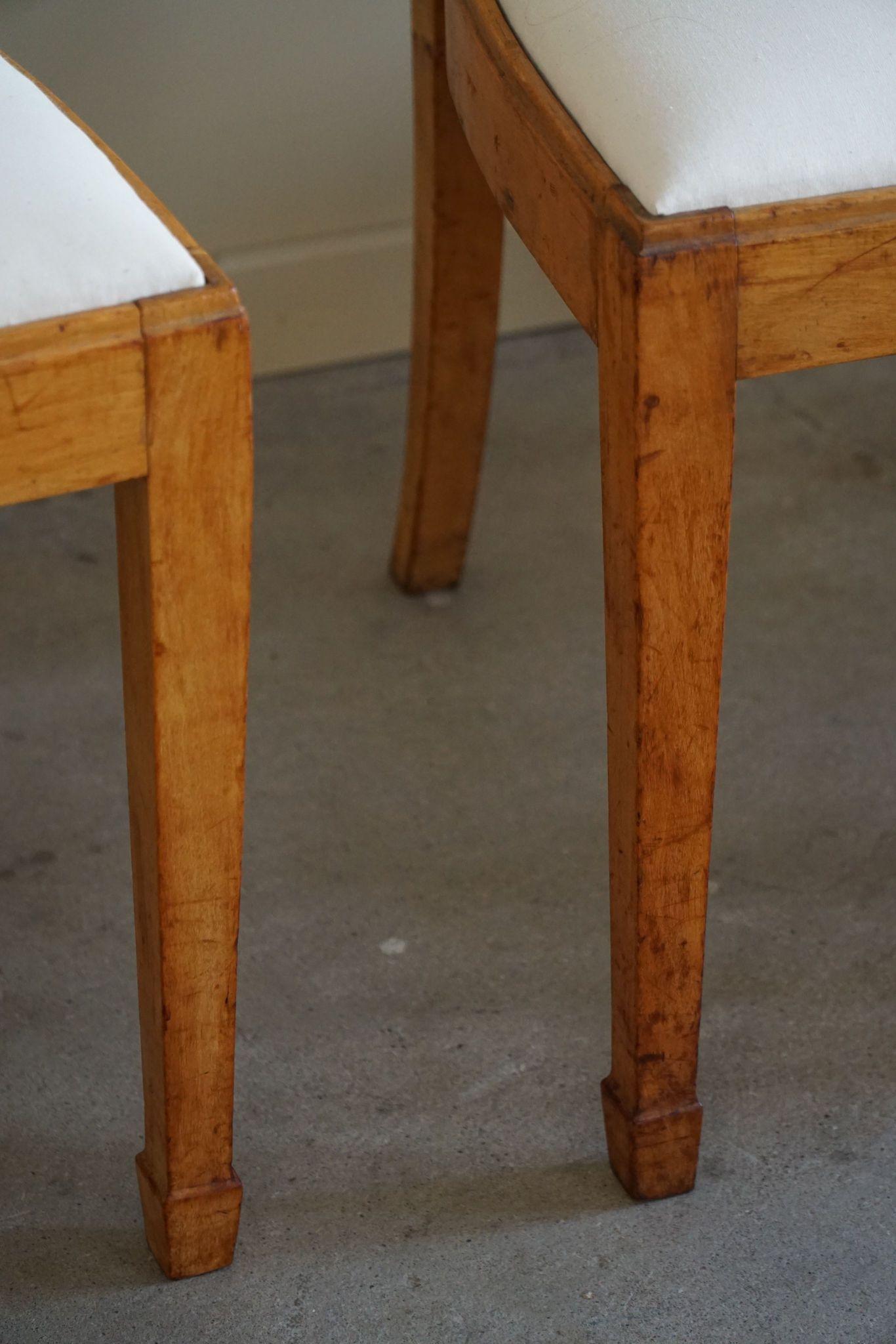Swedish Art Deco, Set of 10 Chairs in Birch, Early 20th Century, Gustavian Style 12