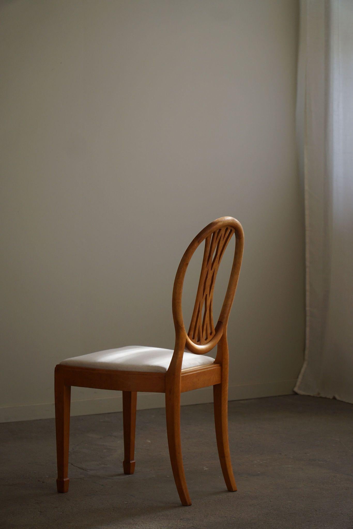 Swedish Art Deco, Set of 10 Chairs in Birch, Early 20th Century, Gustavian Style 5