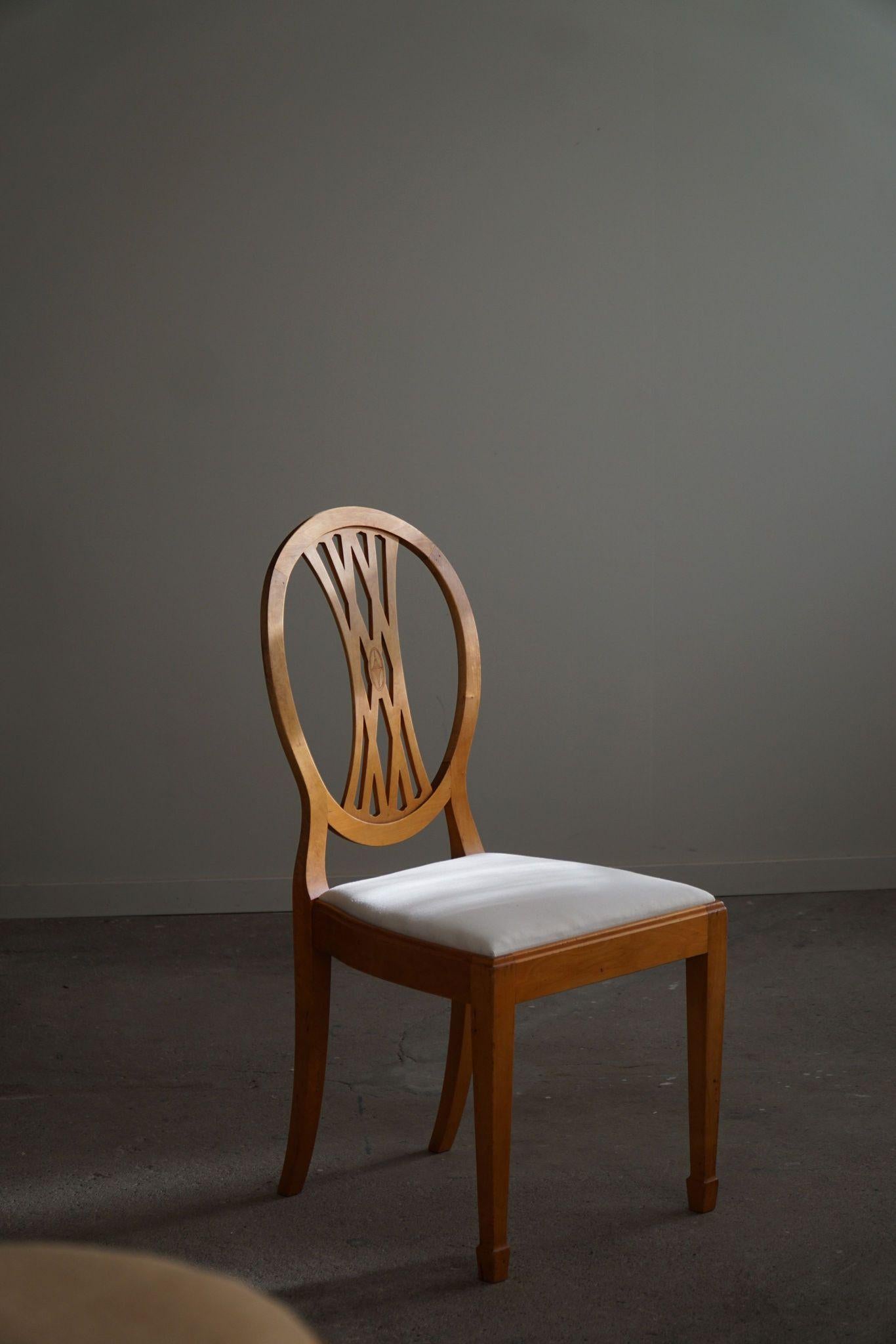 Swedish Art Deco, Set of 10 Chairs in Birch, Early 20th Century, Gustavian Style 1