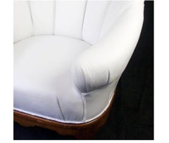 Poltrona svedese Art Decor Shellback Pelle bianca italiana Decorazioni scanalate A