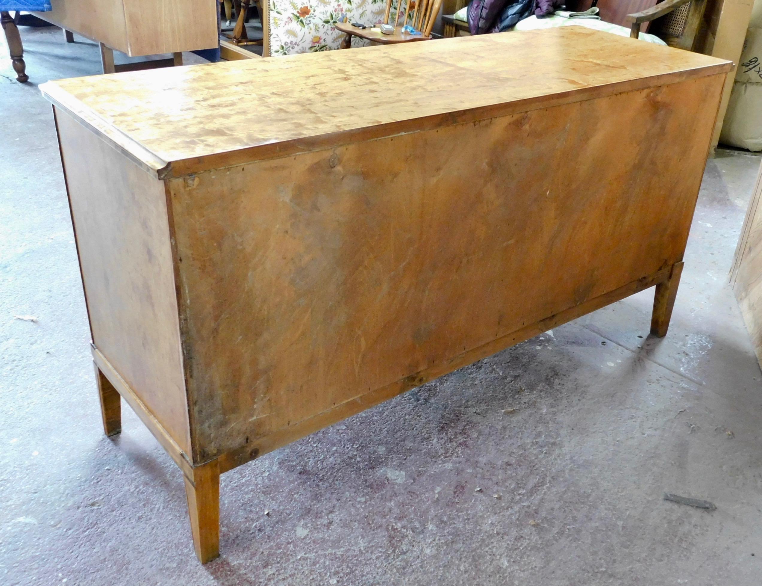 Swedish Art Deco Sideboard Cabinet in Golden Birch with Rosewood Inlay, 1930s For Sale 3