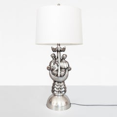 Lampe Art Déco suédoise en métal argenté Per Torndahl pour l'Atelier Torndahl.