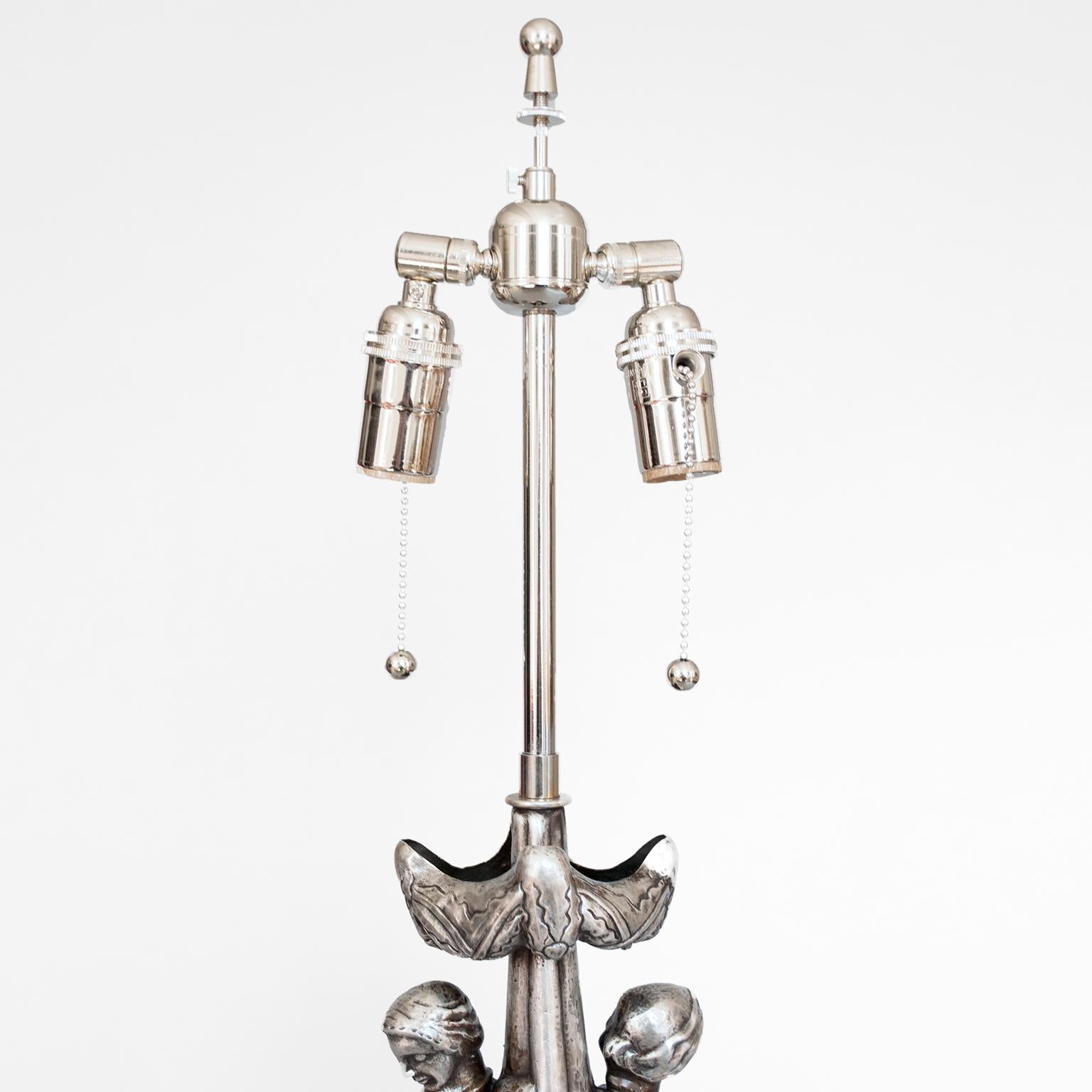 20th Century Per Torndahl Swedish Art Deco Silver Plated Lamp for Atelier Torndahl.