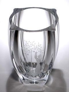 Vaso a bocciolo in vetro acidato Swedish Art Deco Skruf