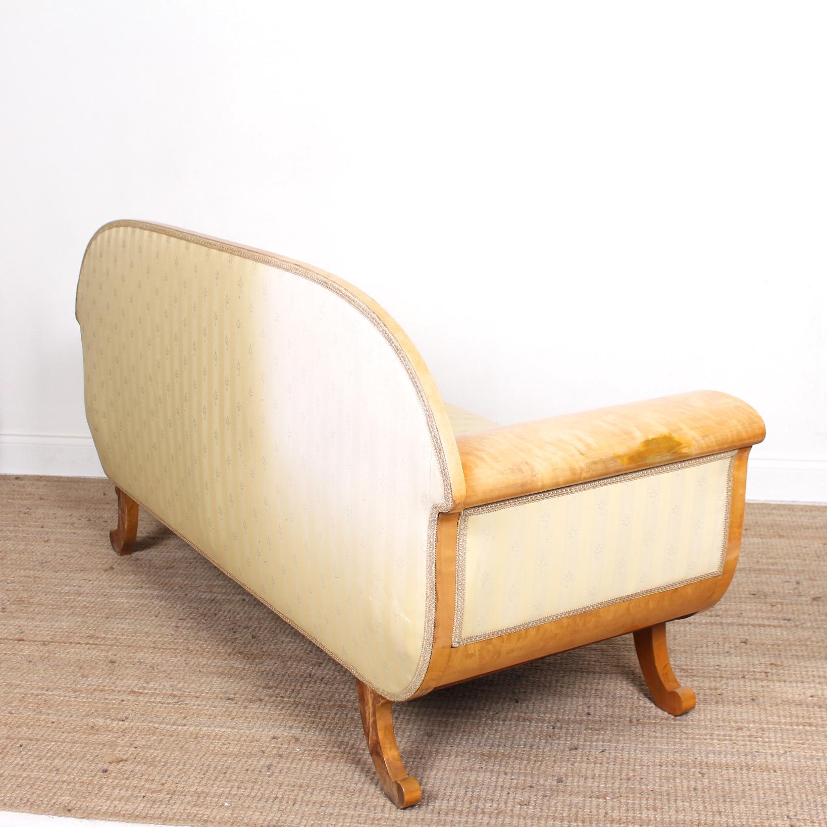 Swedish Art Deco Sofa Burl Satinwood For Sale 6
