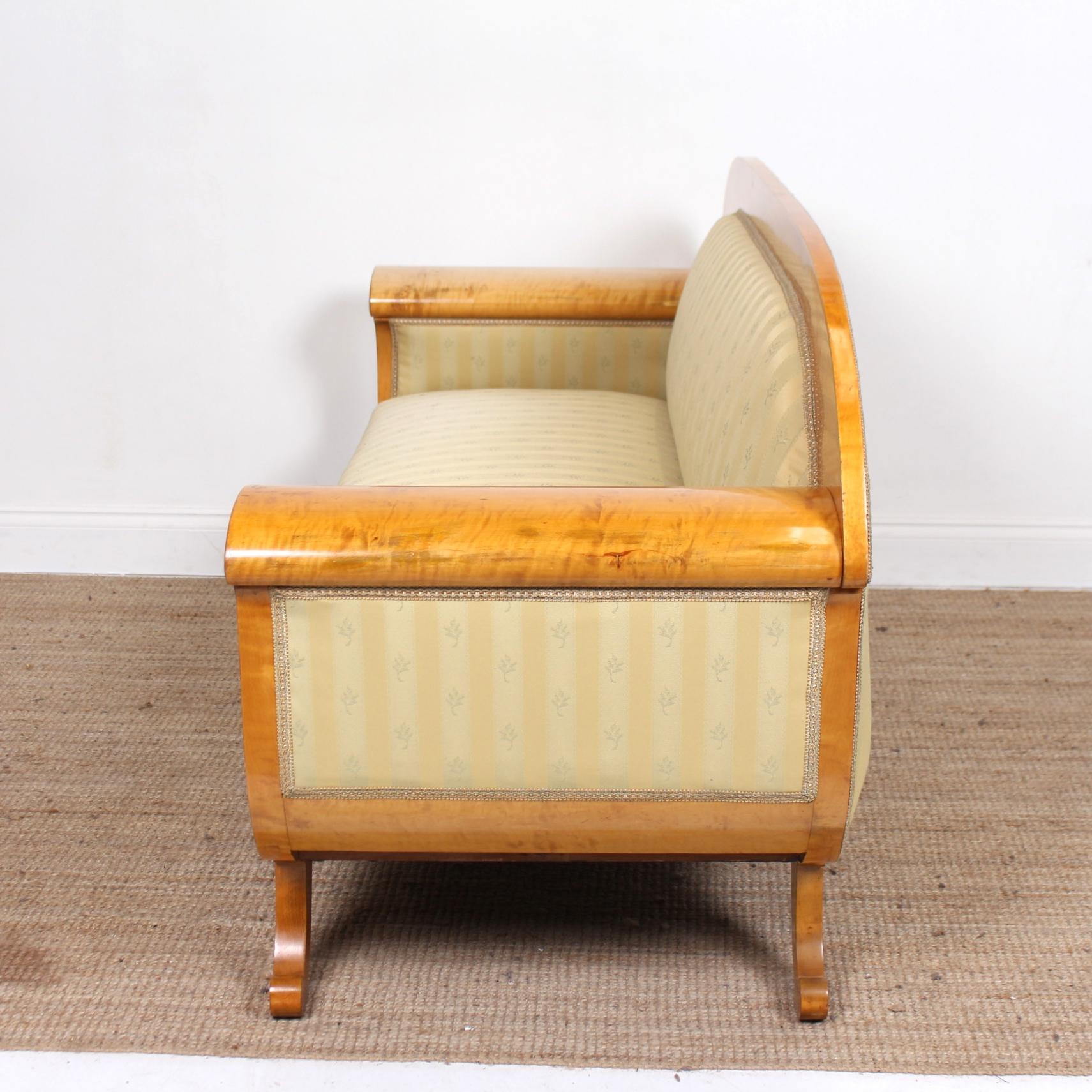 Swedish Art Deco Sofa Burl Satinwood For Sale 3