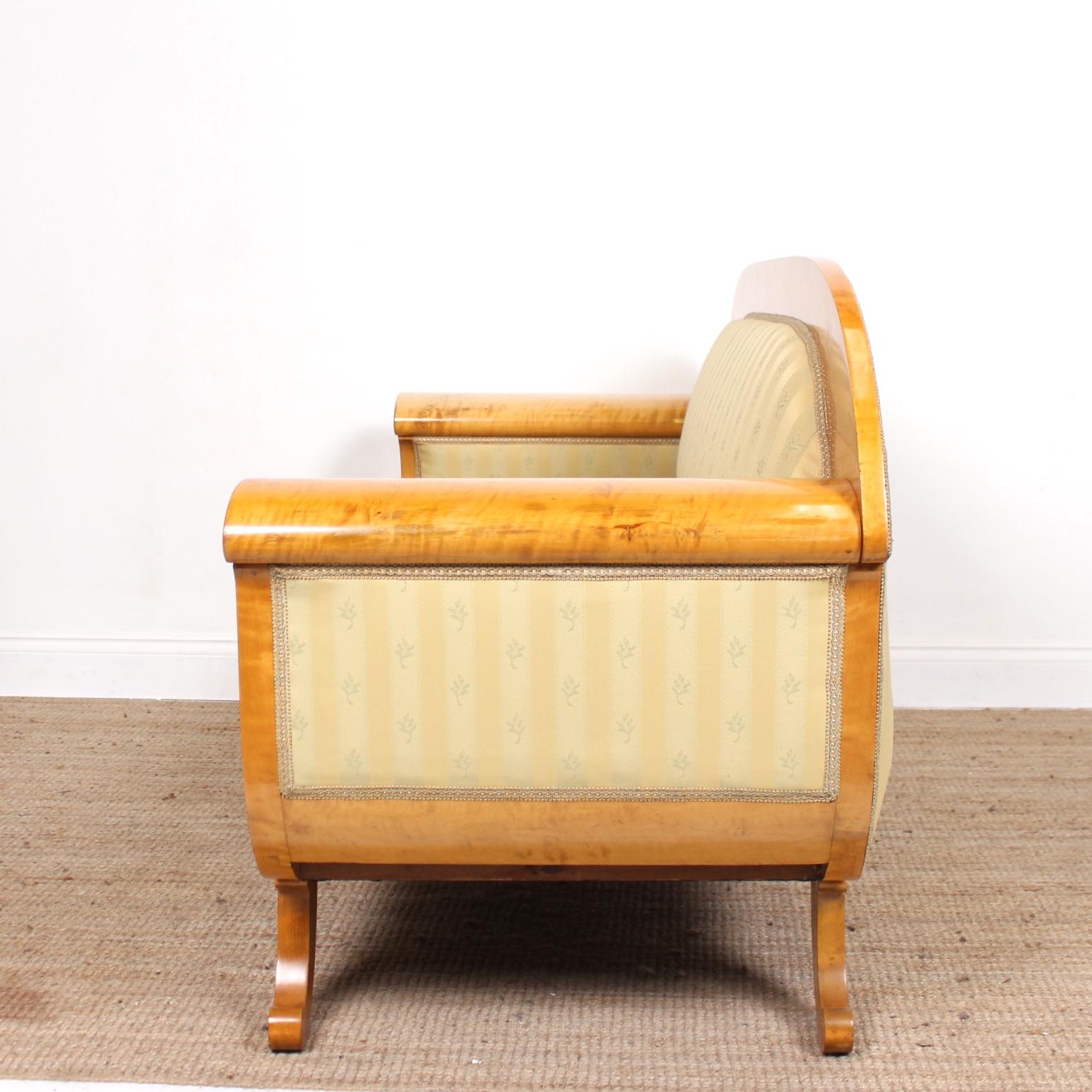 Swedish Art Deco Sofa Burl Satinwood For Sale 4